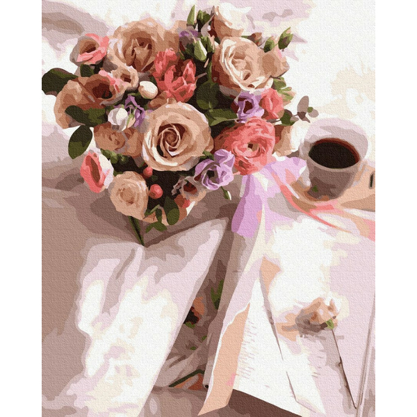 Картина по номерам Квіти - Ранковий букет