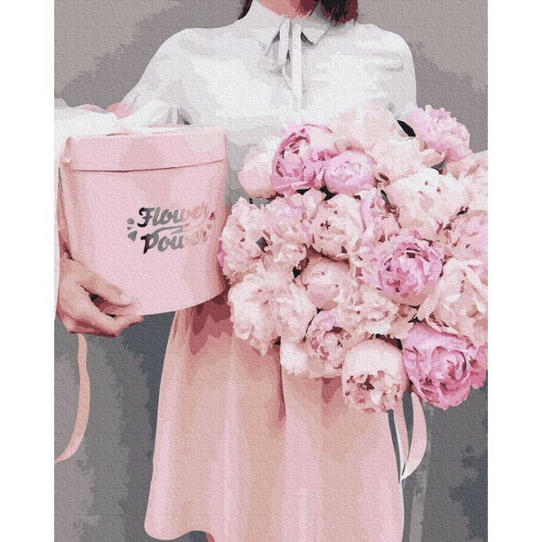 Картина по номерам Квіти - Піони в подарунок