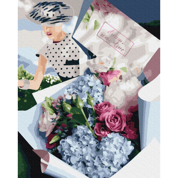 Картина по номерам Квіти - Букет для ретро леді