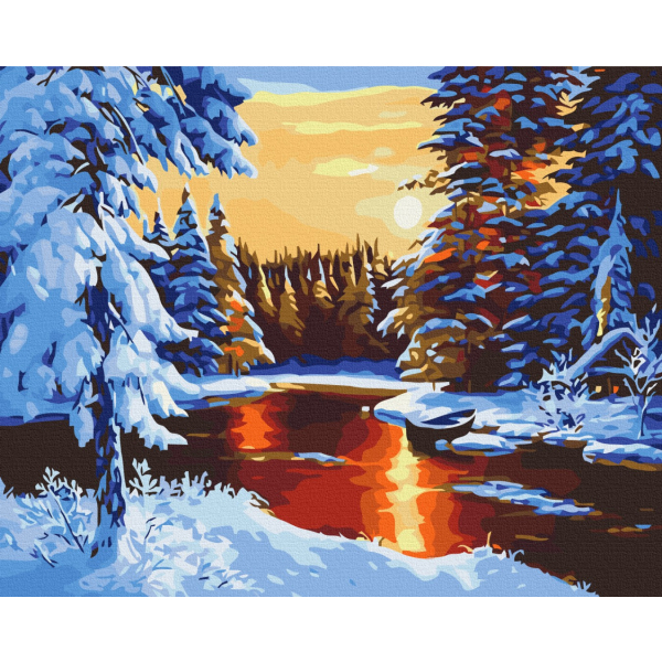 Картина по номерам Затишок, зима, Новий рік, Різдво - Сказочная зима