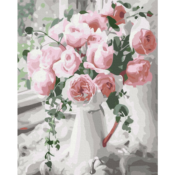 Картина по номерам Квіти - Букет ніжних троянд