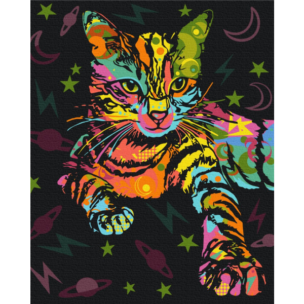 Картина по номерам Поп Арт - Космічний кіт