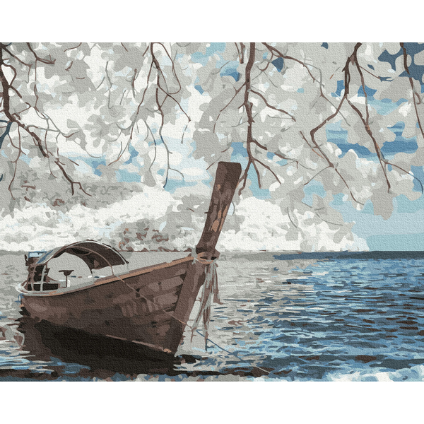 Картина по номерам Кораблі, автомобілі та літаки - Човен на березі