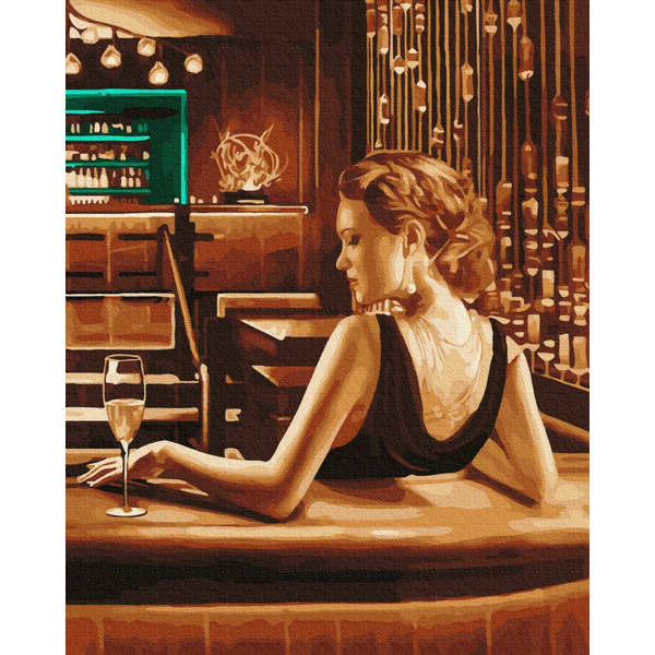 Картина по номерам Люди на картинах - Леді за барною стійкою