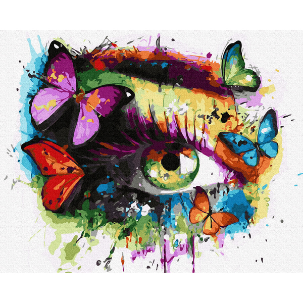 Картина по номерам Поп Арт - Погляд метеликом