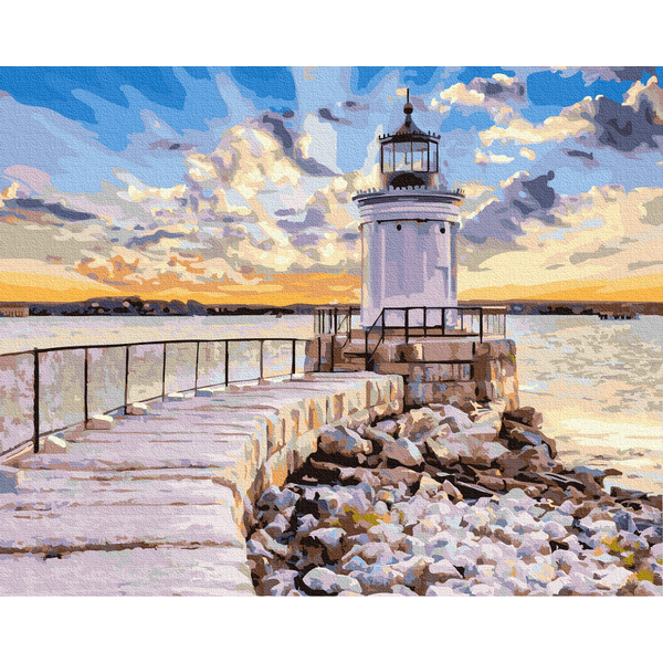 Картина по номерам Пейзажі - Маяк в сонячному сяйві