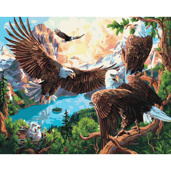 Картина по номерам Тварини, птахи та риби - Орлине гніздо