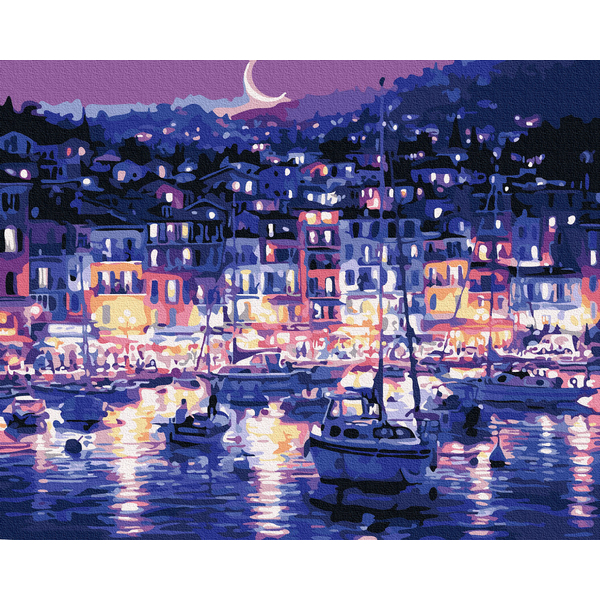 Картина по номерам Пейзажі - Вогні нічного побережжя