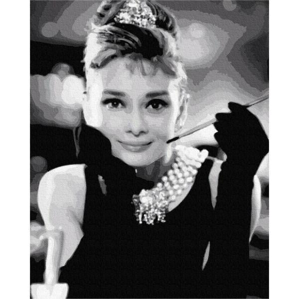 Картина по номерам Люди на картинах - Розкішна Одрі Хепберн
