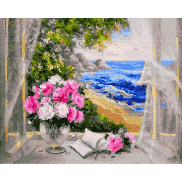 Картина по номерам Квіти - Квіти біля моря