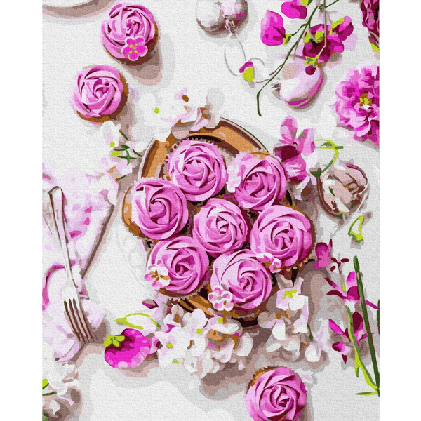 Картина по номерам Натюрморти - Рожеві бізе