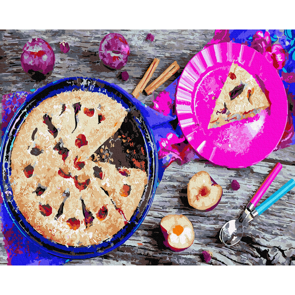 Картина по номерам Натюрморти - Сливовий пиріг