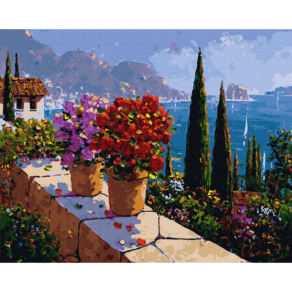 Картина по номерам Пейзажі - Сад з пейзажним видом