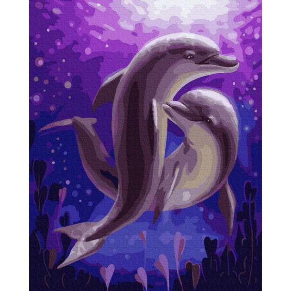 Картина по номерам Тварини, птахи та риби - Танок дельфінів