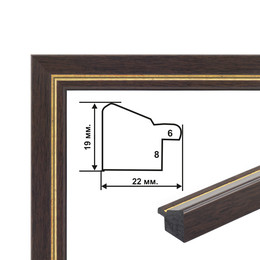 Багетная рамка (коричнево-золотая 2 см) 40х50