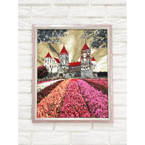 Багетні рами - Багетная рамка (розовая посеребренная 3 см) 50х60