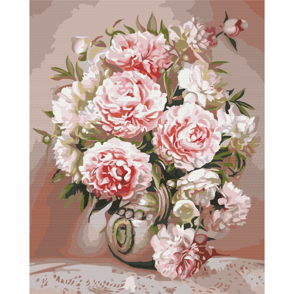 Картина по номерам Квіти - Ваза с пионами