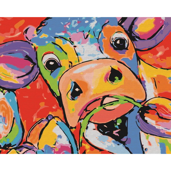 Картина по номерам Поп Арт - Яркая коровка