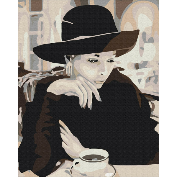 Картина по номерам Люди на картинах - Леді з кавою