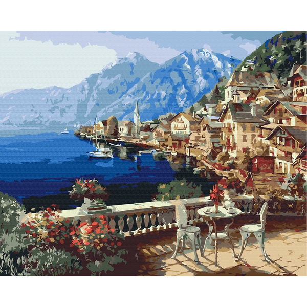 Картина по номерам Города - Городок под Альпами
