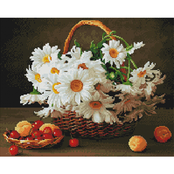 Алмазна мозаїка 40х50 - Ромашки в корзині