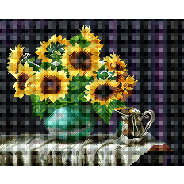 Алмазна мозаїка 40х50 - Натюрморт з соняшниками