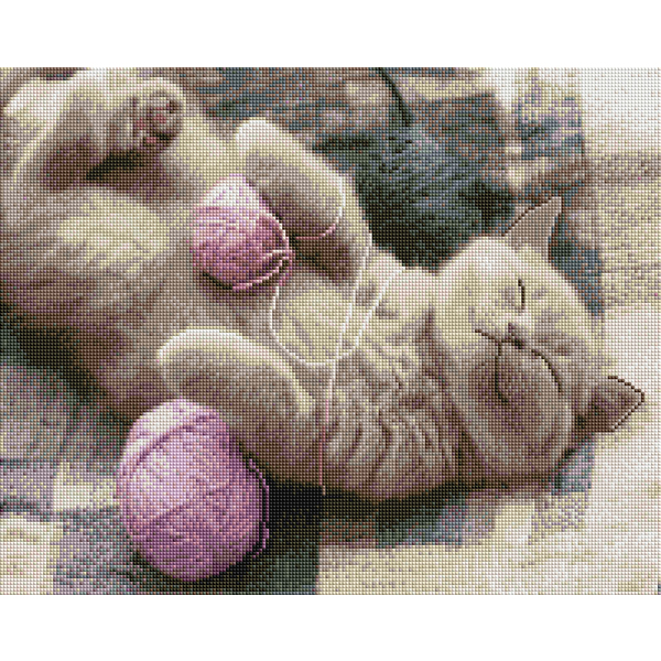 Алмазна мозаїка 40х50 - Котик в клубочку