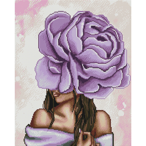 Алмазна мозаїка 40х50 - Фіолетовий піон