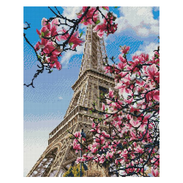 Алмазна мозаїка 40х50 - Париж в магноліях