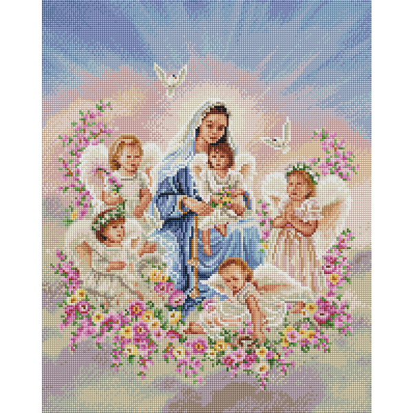 Алмазна мозаїка 40х50 - Богородиця з ангелами