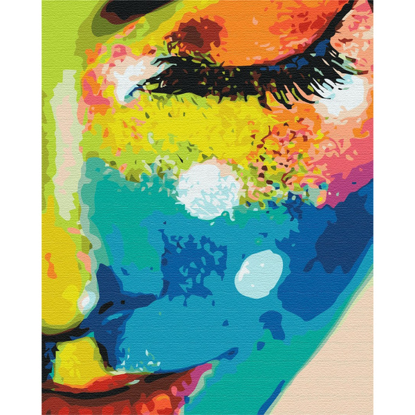 Картина по номерам Поп Арт - Жінка в фарбах