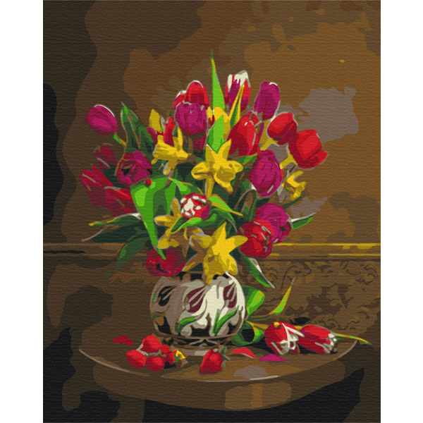 Картина по номерам Квіти - Тюльпаны и нарциссы