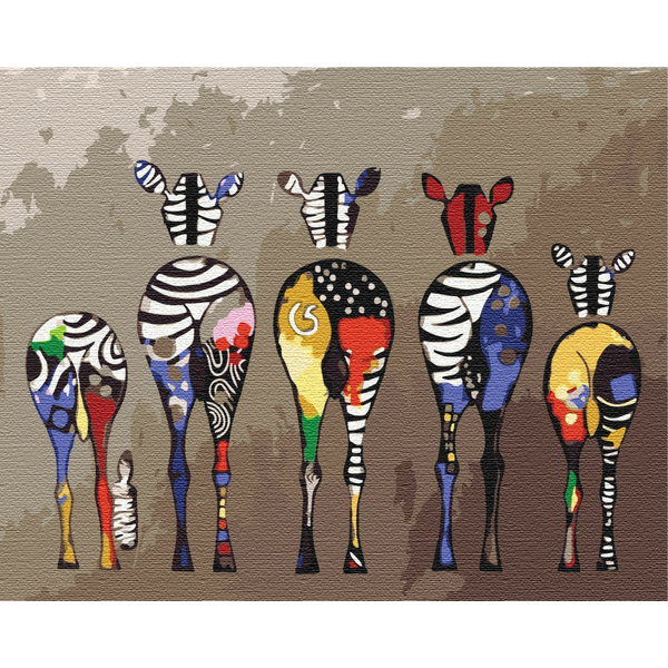 Картина по номерам Тварини, птахи та риби - В кольорову смужку