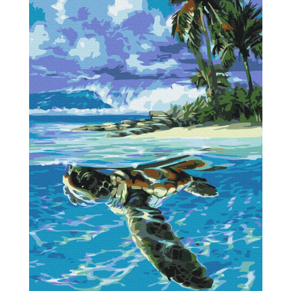 Картина по номерам Тварини, птахи та риби - Tropical turtle
