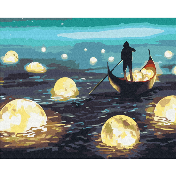 Картина по номерам Пейзажі - Місячна прогулянка
