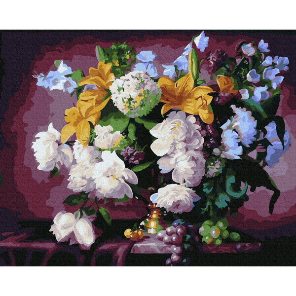 Картина по номерам Квіти - Розкішний квітковий натюрморт