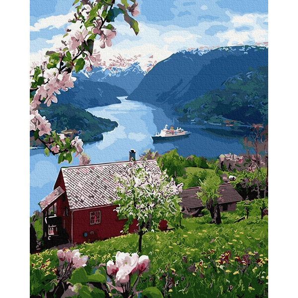 Картина по номерам Пейзажі - Будиночок на краю світу