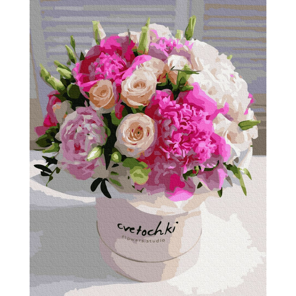 Картина по номерам Квіти - Букет рожевої краси
