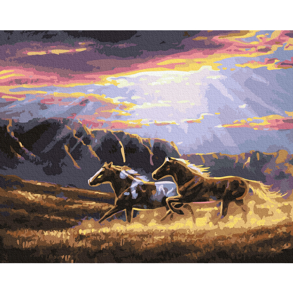 Картина по номерам Тварини, птахи та риби - Дикі скакуни