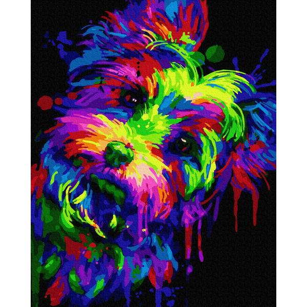 Картина по номерам Поп Арт - Неонова болонка