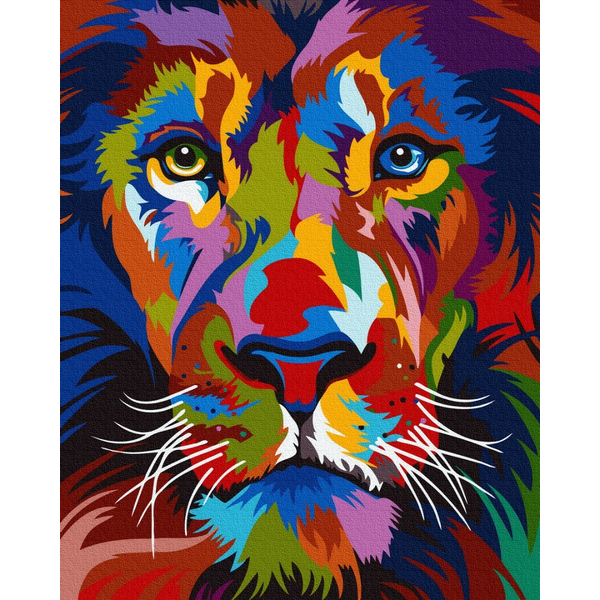 Картина по номерам Поп Арт - Яскравий портрет лева