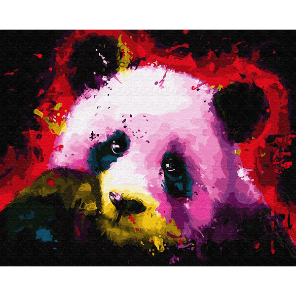 Картина по номерам Поп Арт - Панда у фарбах