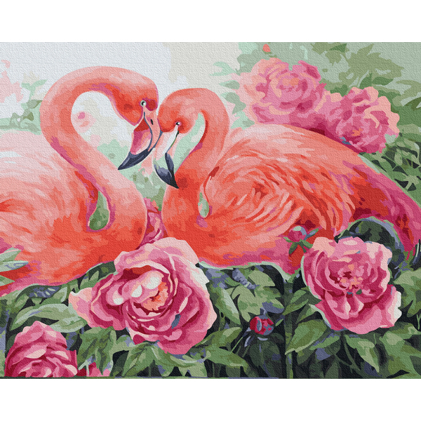 Картина по номерам Тварини, птахи та риби - Пара фламінго