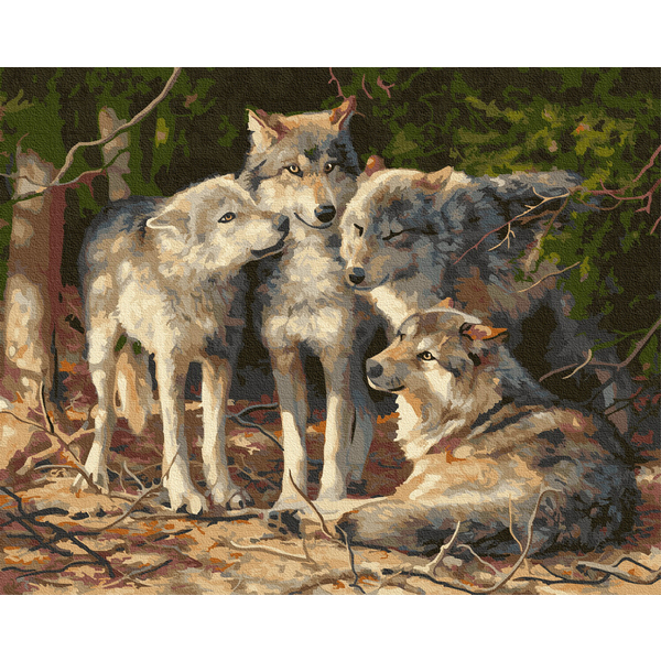 Картина по номерам Тварини, птахи та риби - Вовча зграя
