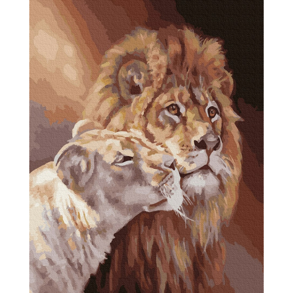 Картина по номерам Тварини, птахи та риби - Пара левів