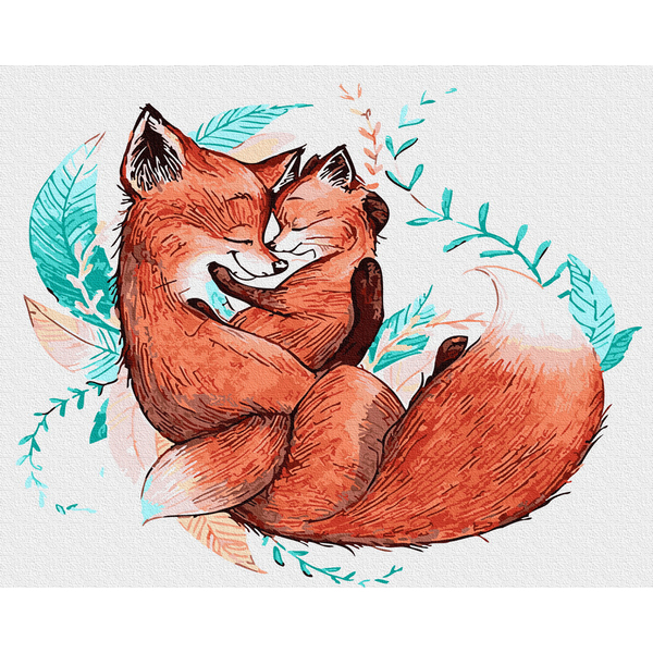 Картина по номерам Тварини, птахи та риби - Обійми лисички