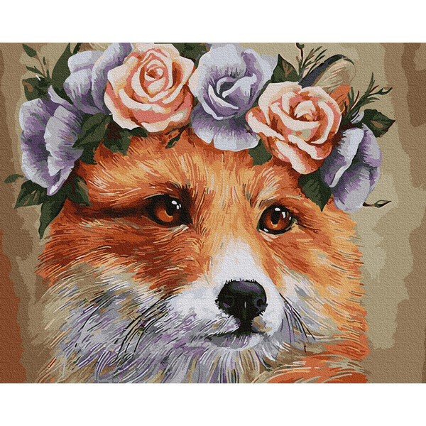 Картина по номерам Тварини, птахи та риби - Лисичка у віночку