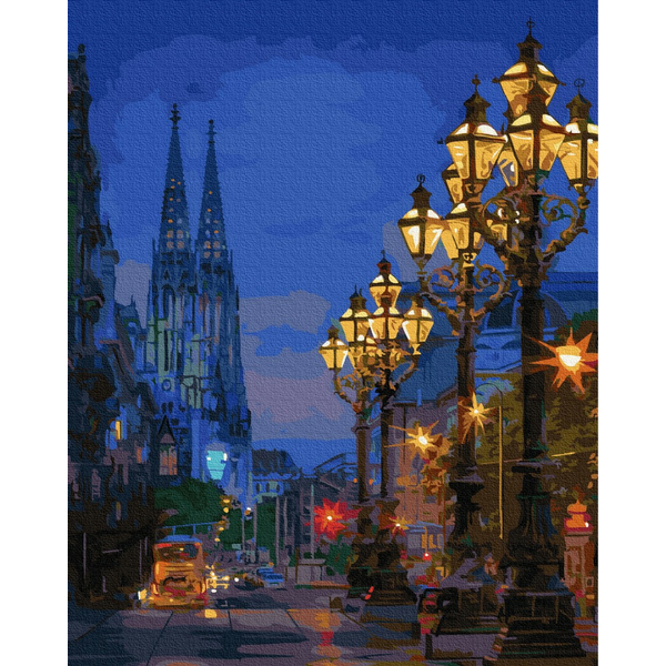 Картина по номерам Города - Вечірня вулиця