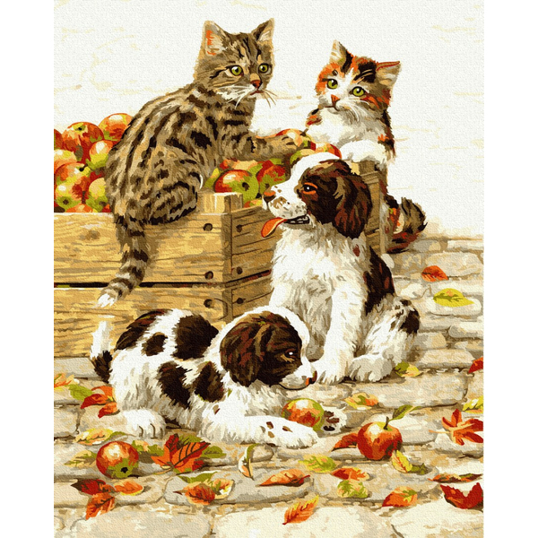 Картина по номерам Тварини, птахи та риби - Грайливі улюбленці