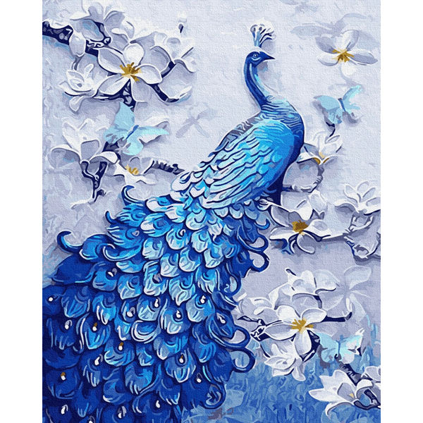 Картина по номерам Тварини, птахи та риби - Синій павлін